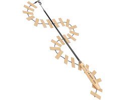 D&D Home I LOVE Happy Cats Speelhengel COOPER - Telescopische Kattenhengel met Kartonnen Prooi - 106 cm - Zwart/Beige