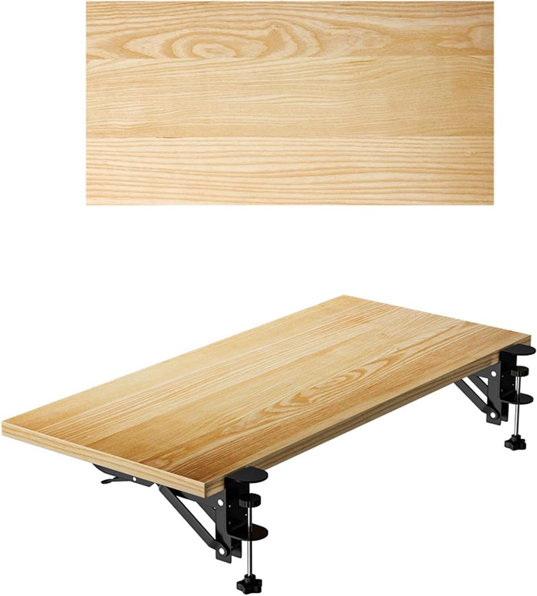 Bureau Verlengblad - Toetsenbordlade Bureau - Werkruimte Vergroten - Opvouwbaar Zonder Boren - 20x120 cm - Wit