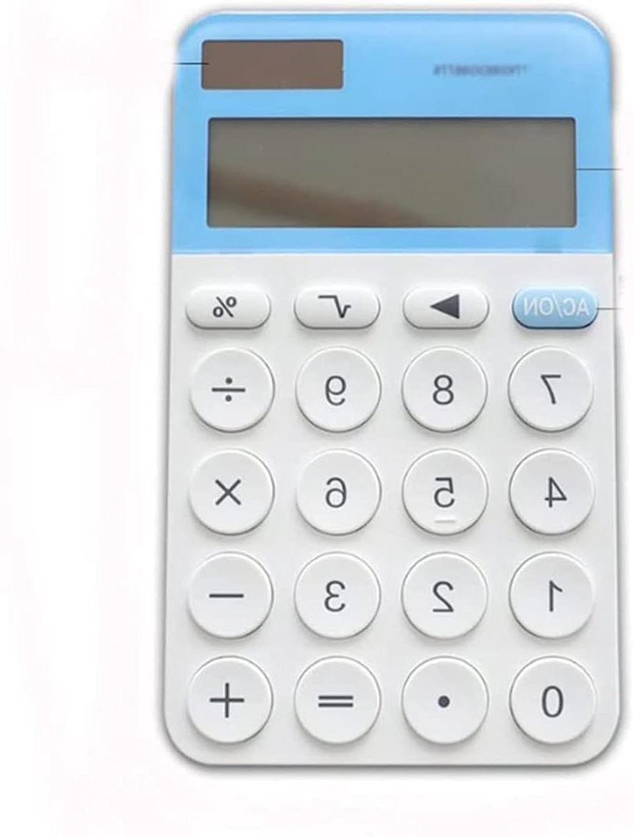 Rekenmachine - Kantoorrekenmachine Basisrekenmachine - Dagelijkse Berekeningen - Dubbele Energie Zonne- en Batterij - 14x9x1 cm - Zwart