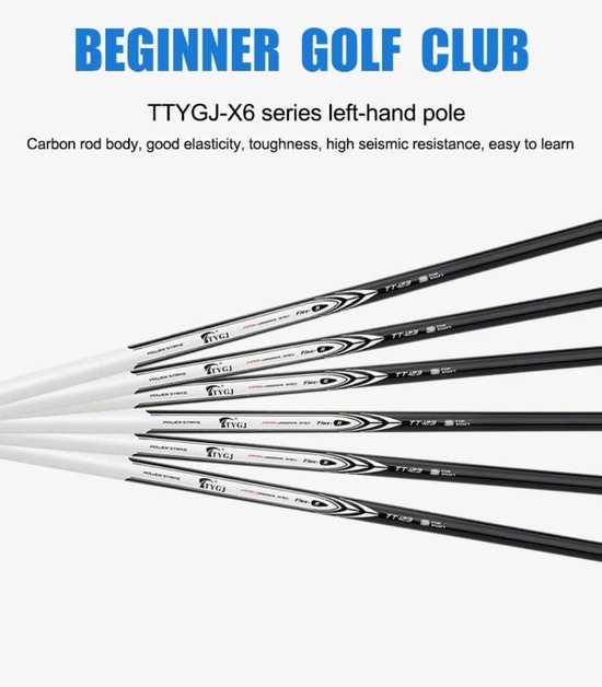 Linkshandige Golfclub - Golfijzer Beginners - Golf Spelen - Koolstof Stalen Body - 7 Ijzer - Grijs van Merkloos — afbeelding 3