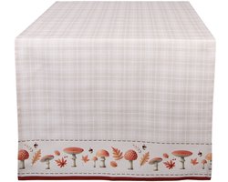 Clayre & Eef Tafelloper 50x140 cm Beige Katoen