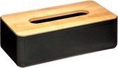 BOITE / PORTE-TISSU NOIR AVEC BAMBOU