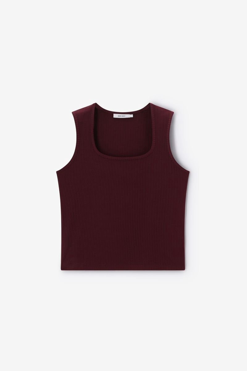 Sissy-Boy - Donkerpaars rib singlet