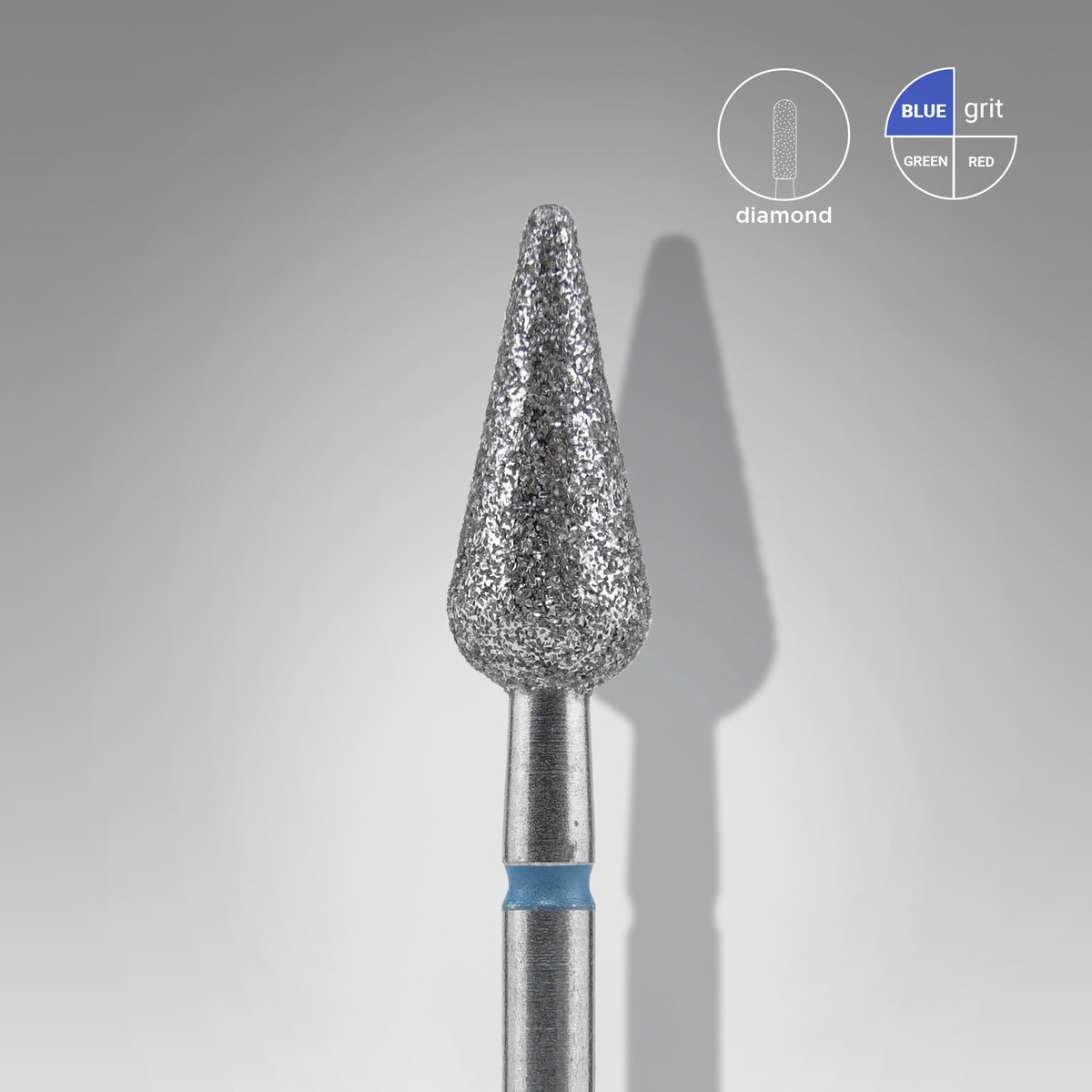 Diamond nail drill bit pointed BLUE EXPERT head diameter 5mm working part 12mm