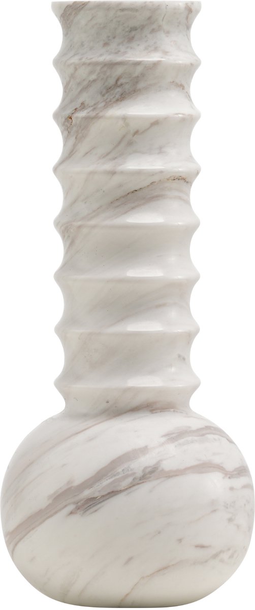 Marmeren Vaas Ribbel Wit