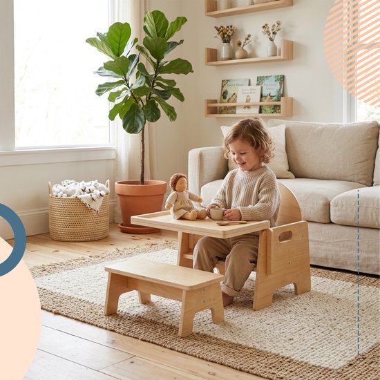 Kinderstoeltje met tafel - vanaf 1 jaar - hout — afbeelding 5
