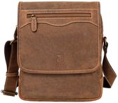 Sac bandoulière NUBA en cuir Hunter - Sac bandoulière 100 % Cuir - Nature 3337 - Sac moyen en cuir de buffle - Marron Cognac