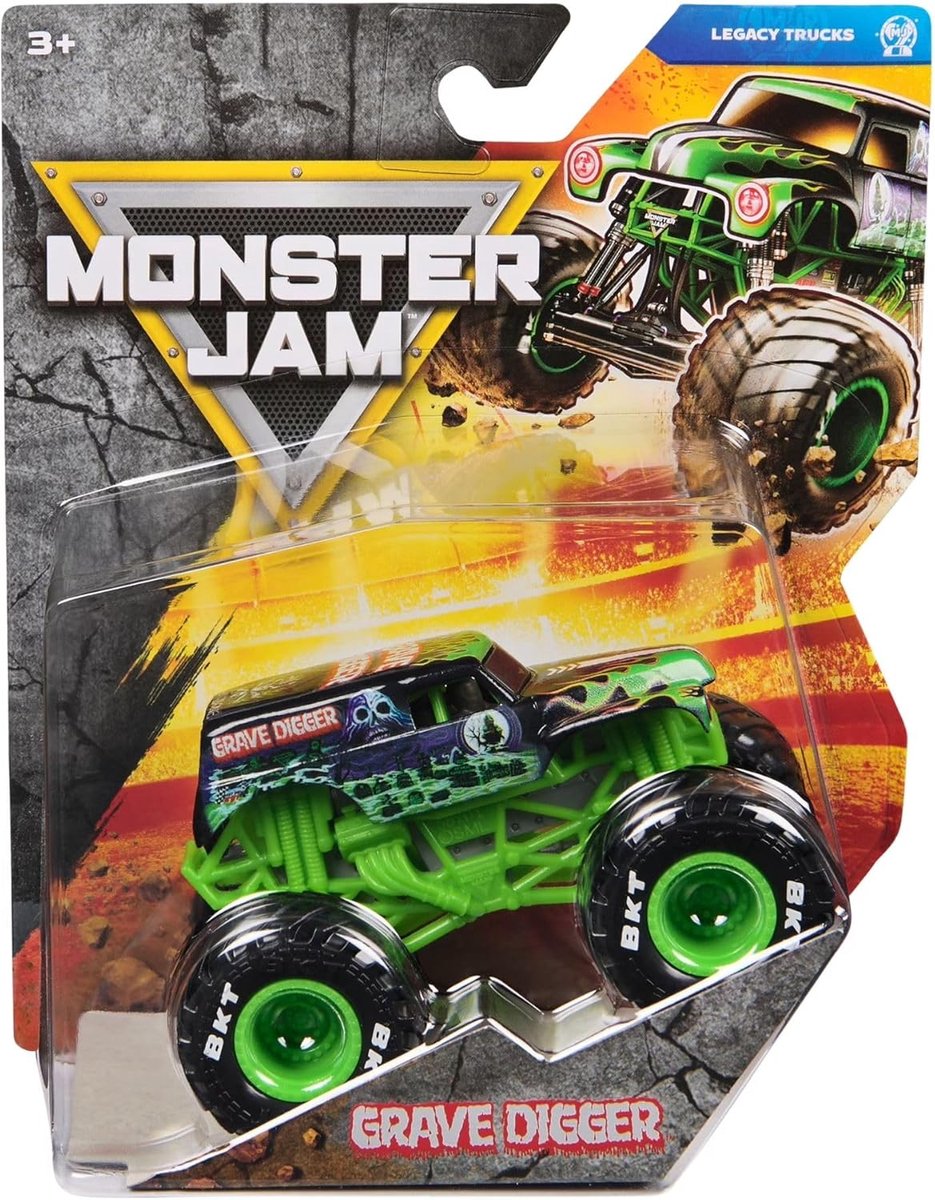 Monster Jam truck Grave Digger - monstertruck 9 cm schaal 1:64
