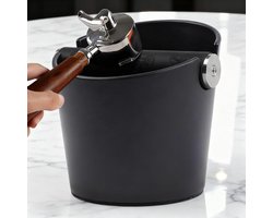 Afklophouder Koffiedik - Espresso Afslagbox - Barista Werkplek - Antislip Bodem - 12.5 cm - Zwart