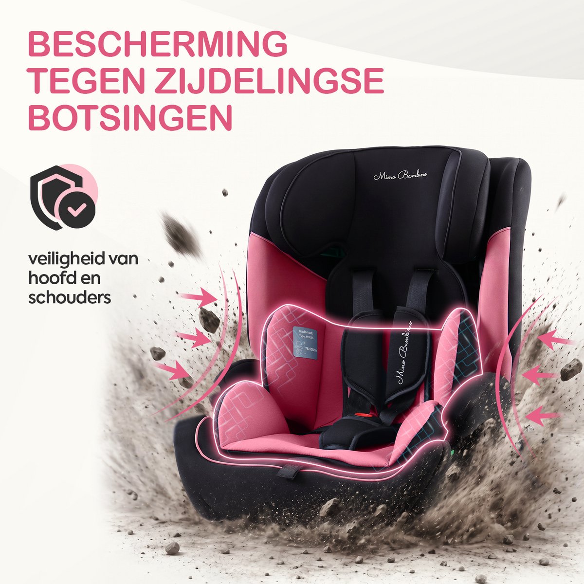 Mino Bambino i-Size Autostoel - Isofix - Roze thumbnail 6