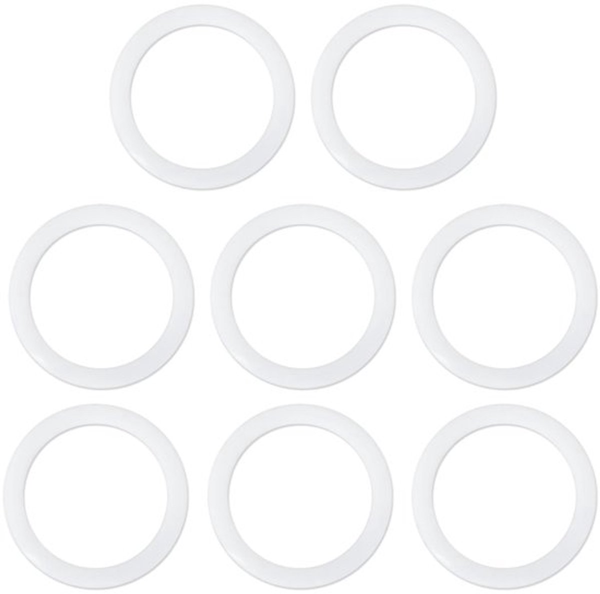 8 stuks siliconen pakkingen, witte pakkingen, afdichtringen, accessoires voor mokdoppen, vervangende onderdelen voor Bialetti Dama 3 kopjes, Venus Musa Kitty 3 kopjes