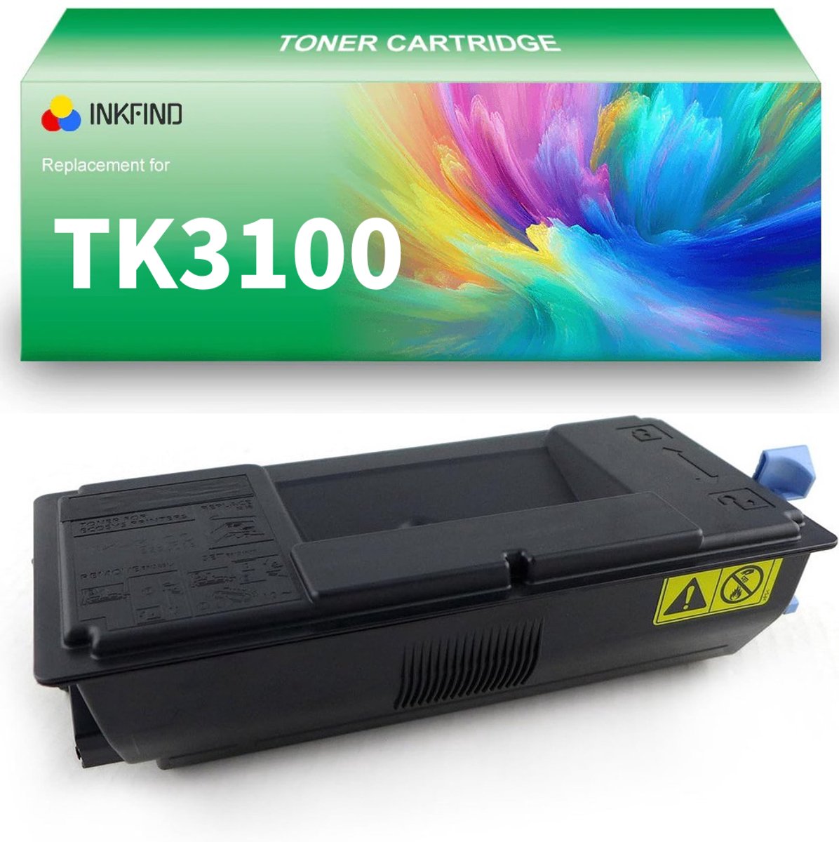 Image of INKFIND TK3100 Zwart tonercartridge van 1 stuk compatibel met Kyocera TK3100 TK-3100 voor Kyocera Mita FS-2100/4100/4200/4300/ECOSYS M3040dn/3540 1-pack BK