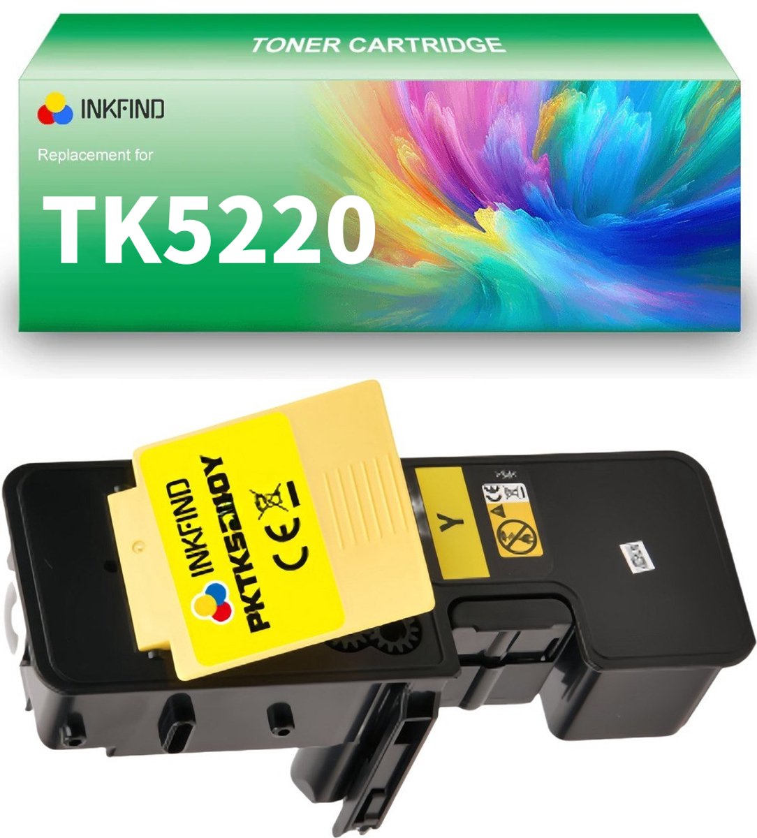 Image of INKFIND TK5220 Geel tonercartridge compatibel met Kyocera TK5220 TK-5220 Geel toner cartridge - 1-pack Geel