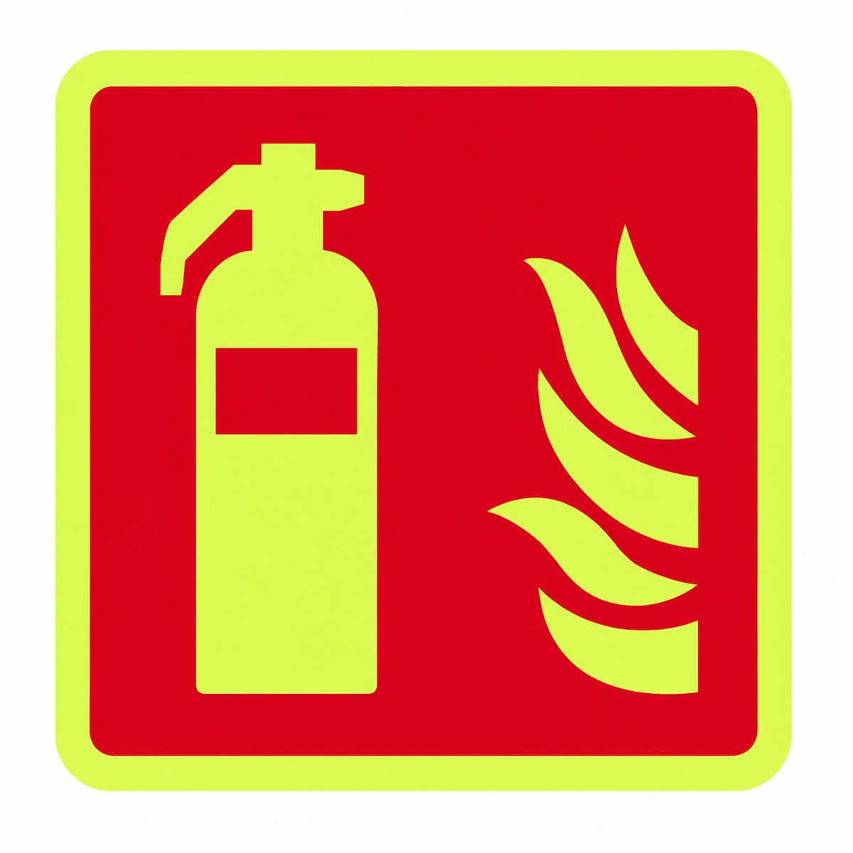 Fardmell Brandblusser Sticker Glow in the Dark – Nooduitrusting Aanduidingssticker – Lichtgevend Veiligheidsbord – Zelfklevend Vinyl
