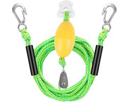Sleeptouw Boot - Watersport Touw - Waterpret - Dubbele Haak - 17 voet - Groen