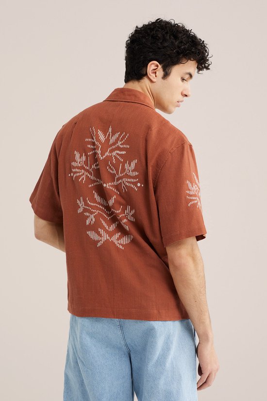 WE Fashion Heren relaxed fit overhemd met embroideries