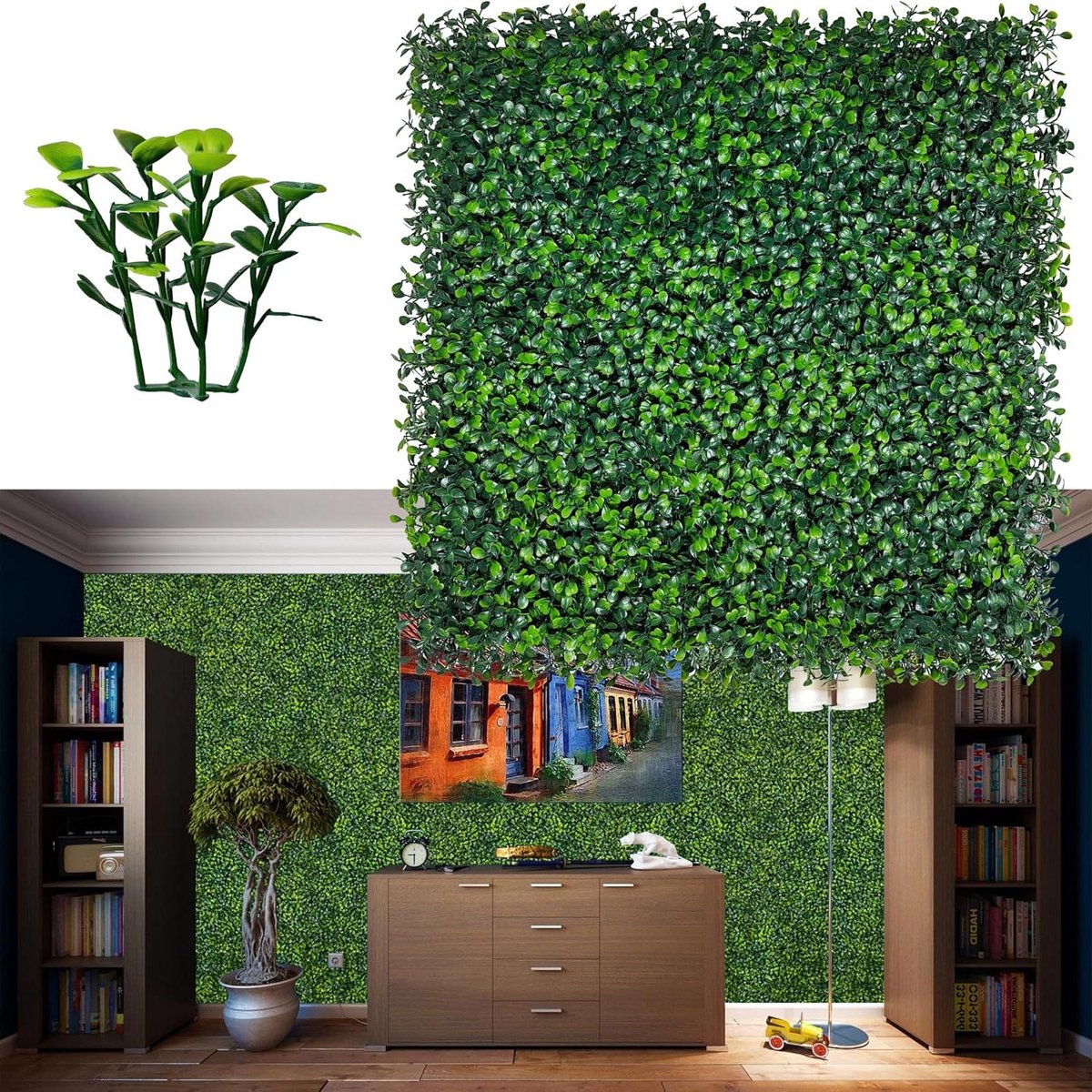 Kunstgras Panelen - Buxus Matten - Muur Decoratie - UV-Bestendig Ontwerp - 20x20 Inch - Groen