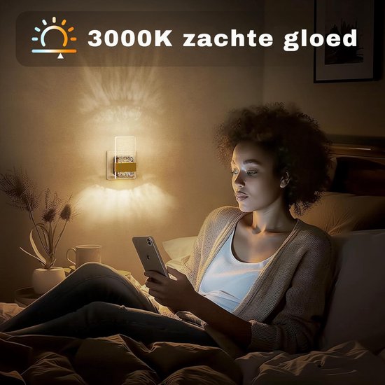 HEZIVO® Stopcontact Lampje - Stekkerlamp met Schemersensor - Stekker Lamp - Instelbare Helderheid - Goud van hezivo — afbeelding 5
