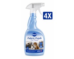 Airpure Textielverfrisser Pet Proud Huisdier 750 ml Spray - Set van 4 Flessen (3 L Totaal) - Geurneutralisator voor Beddengoed Gordijnen Kleding en Meubels - 100% Veganistisch en Dierproefvrij - Made in UK