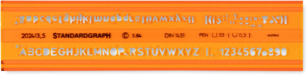Lettersjabloon Standardgraph H-profiel vetgedrukt, recht 3,5mm - SG-2024-35