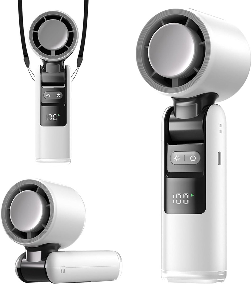 Handventilator - Mini Ventilator - Verkoelende Airflow - USB-C oplaadbaar - Wit