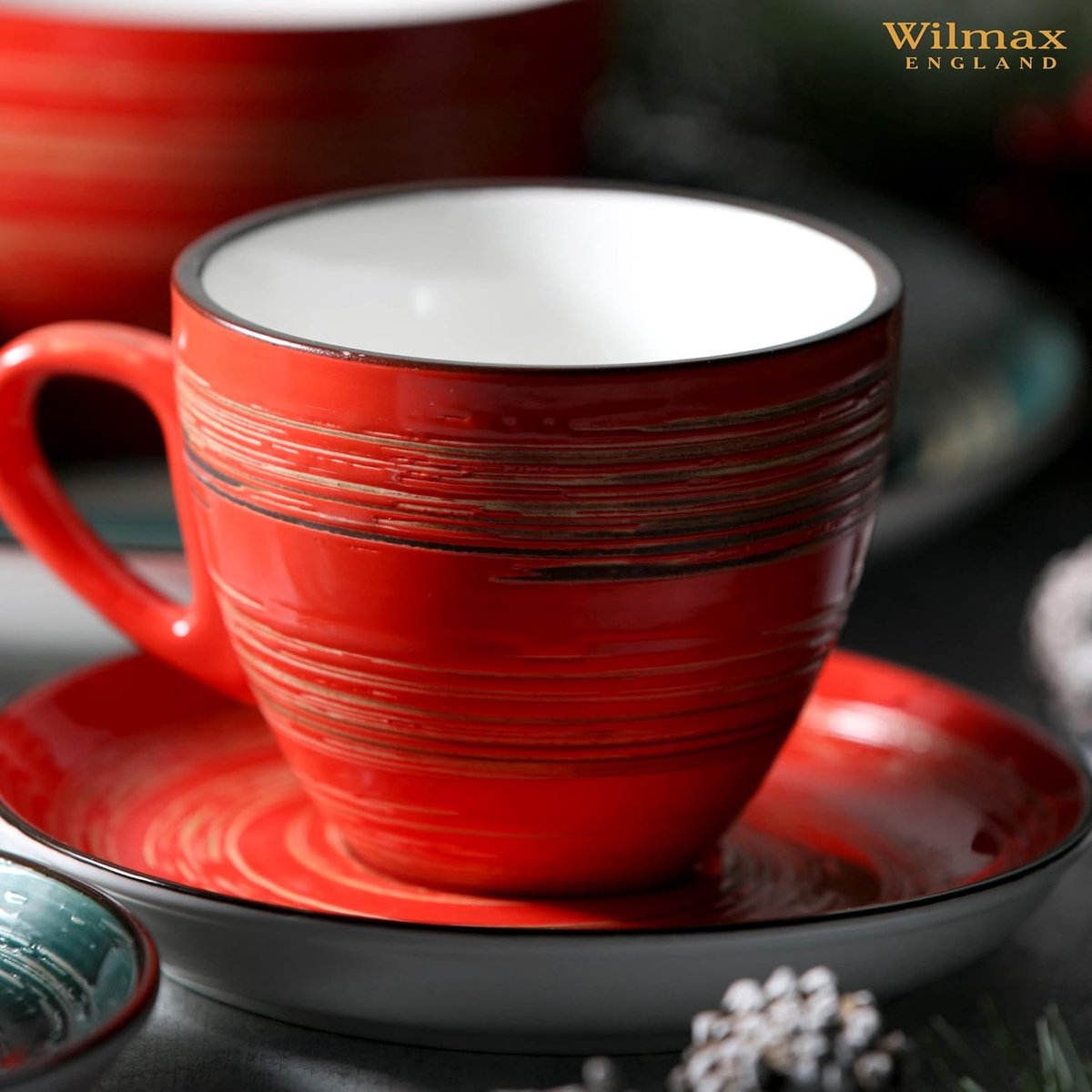 Wilmax Koffie- & Thee Kopjes Set ColorBoom, 6-delig, 110 ml, Rood WL-669234/AB6