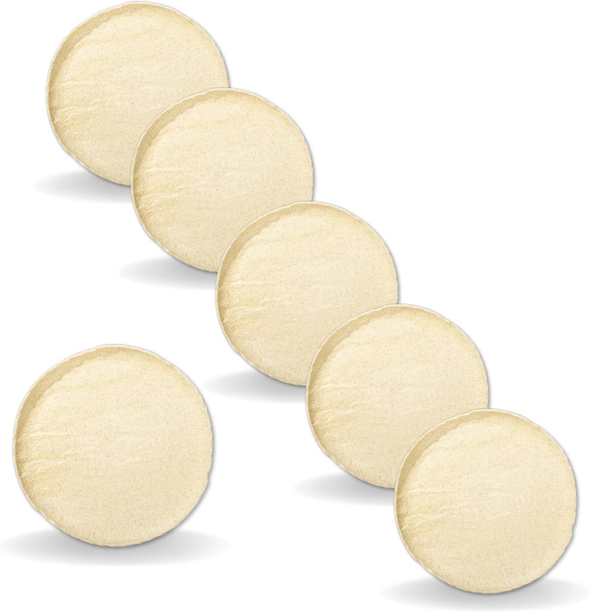 Wilmax Bord rond 18 cm Zand Porselein Set van 6 WL-661323/A6