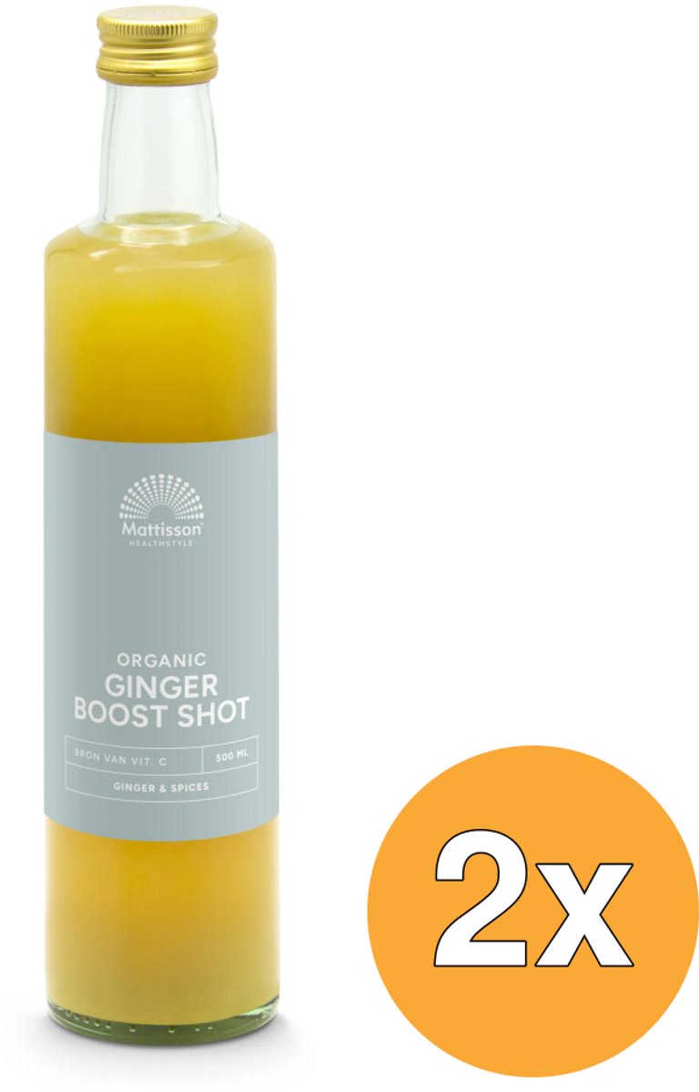 2x Mattisson Organic Ginger + Boost Shot Bio (500 ml)