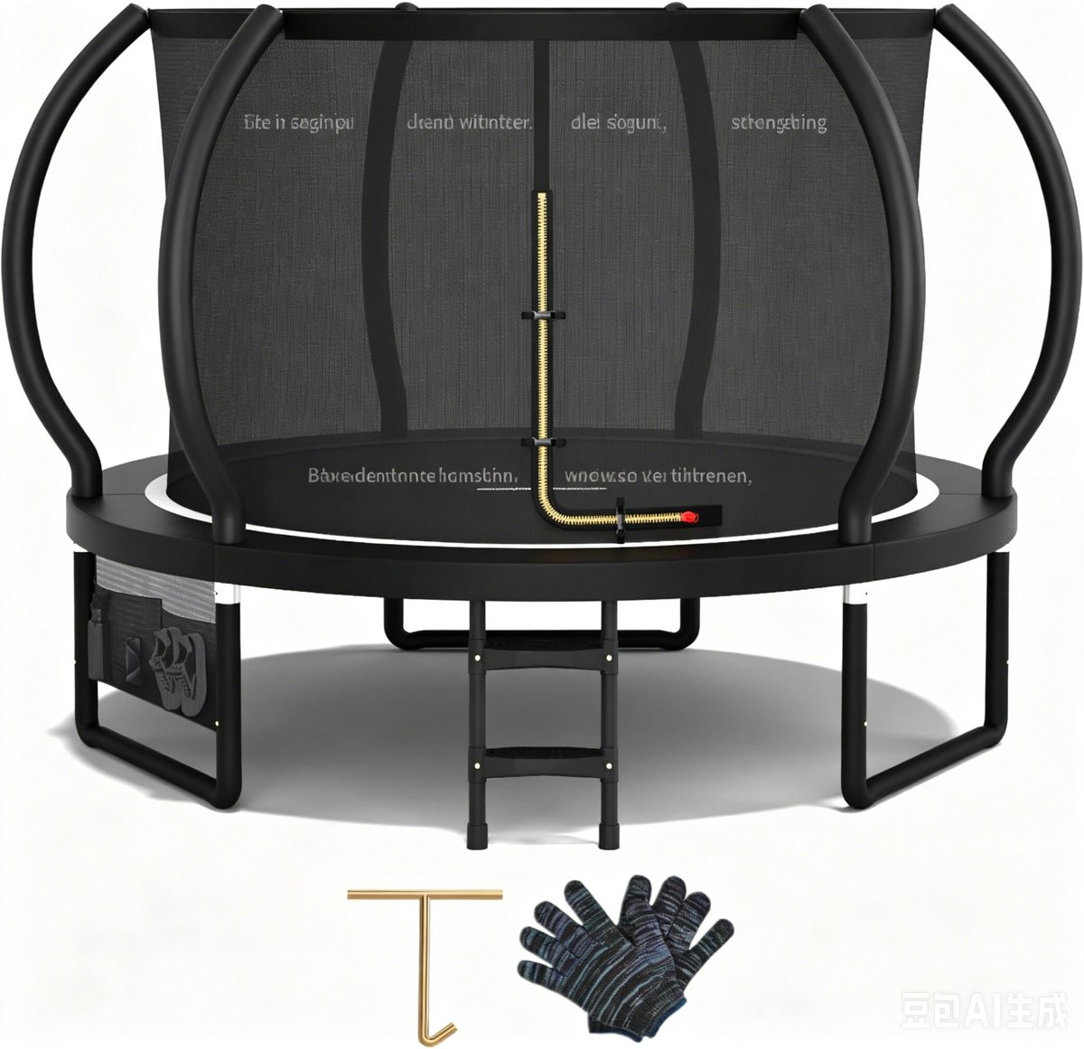 Devoko Trampoline 228 cm / 7.5 ft – Ronde Tuintrampoline met Veiligheidsnet & Ladder – Max. Belasting 50 kg – Diameter 190 cm – Kindertrampoline – Zwart