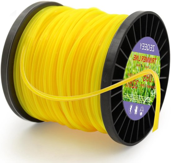 Sterke nylon trimmerdraad 2,4 mm x 100 m - geschikt voor grastrimmers en elektrische trimmers - geel - diagonaal gesneden van Merkloos	 — afbeelding 4