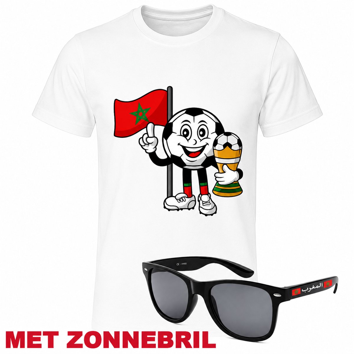 Marokko Voetbal Dames T-shirt - WK 2026 - Morocco Champions - Katoen Shirt