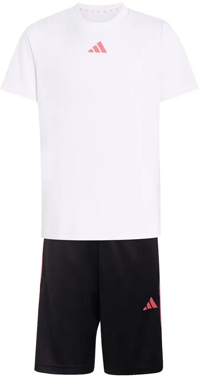 Adidas Train Essentials 3 Stripes Tee Kids Set 11-12 Years Kinderen Zwart