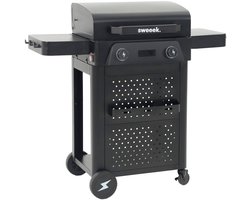 sweeek - Elektrische barbecue 2 branders 2300w geëmailleerd staal, 2 zijtafeltjes, thermometer, bedieningspaneel - voltis