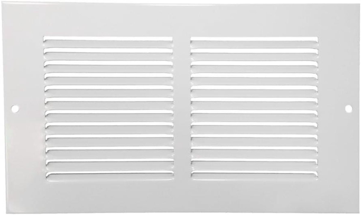 Retourluchtrooster - Vlak rooster - Ventilatie verbeteren - Volledig staal - 10 x 4 inch - Wit