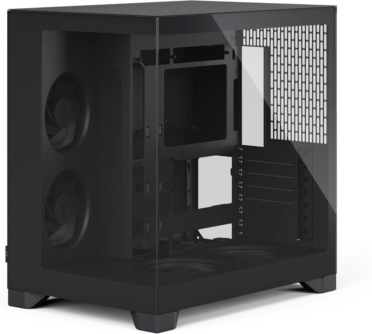 PC Behuizing - Computerkast Midi-Tower - Gaming PC Bouwen - Panoramisch Glasontwerp - ATX E-ATX mATX ITX - Zwart