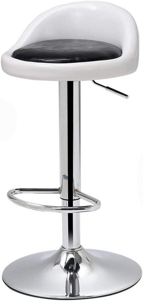 Barkruk - Barstoel - Verstelbaar Zitten - In hoogte verstelbaar - 60-80 cm - Wit zwart