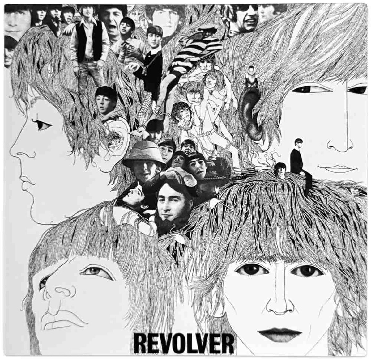 The Beatles - Revolver Album Sticker - Wit/Zwart
