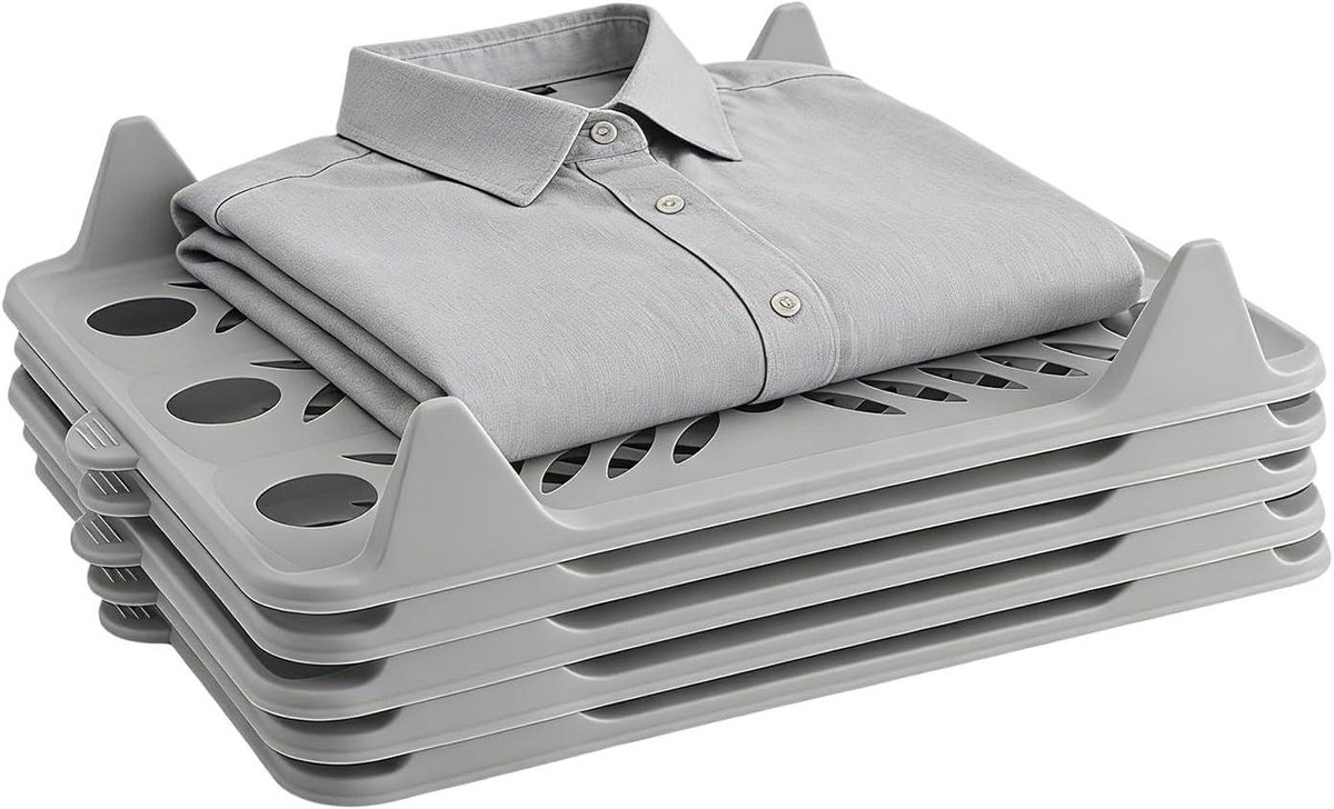 Kleding Organizer - Garderobe Indeler - Kast Ordenen - Stapelbaar Ontwerp - 10x30x10 cm - Grijs