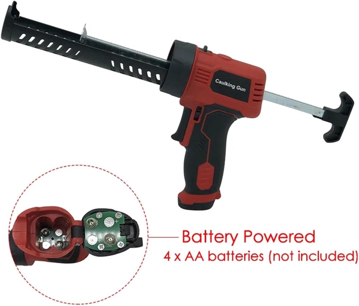 Elektrisch Lijmpistool - Kitpistool Afdichtingsmiddel - Kieren Vullen - Draadloos Batterij Gebruik - 240 Min Werktijd - Rood