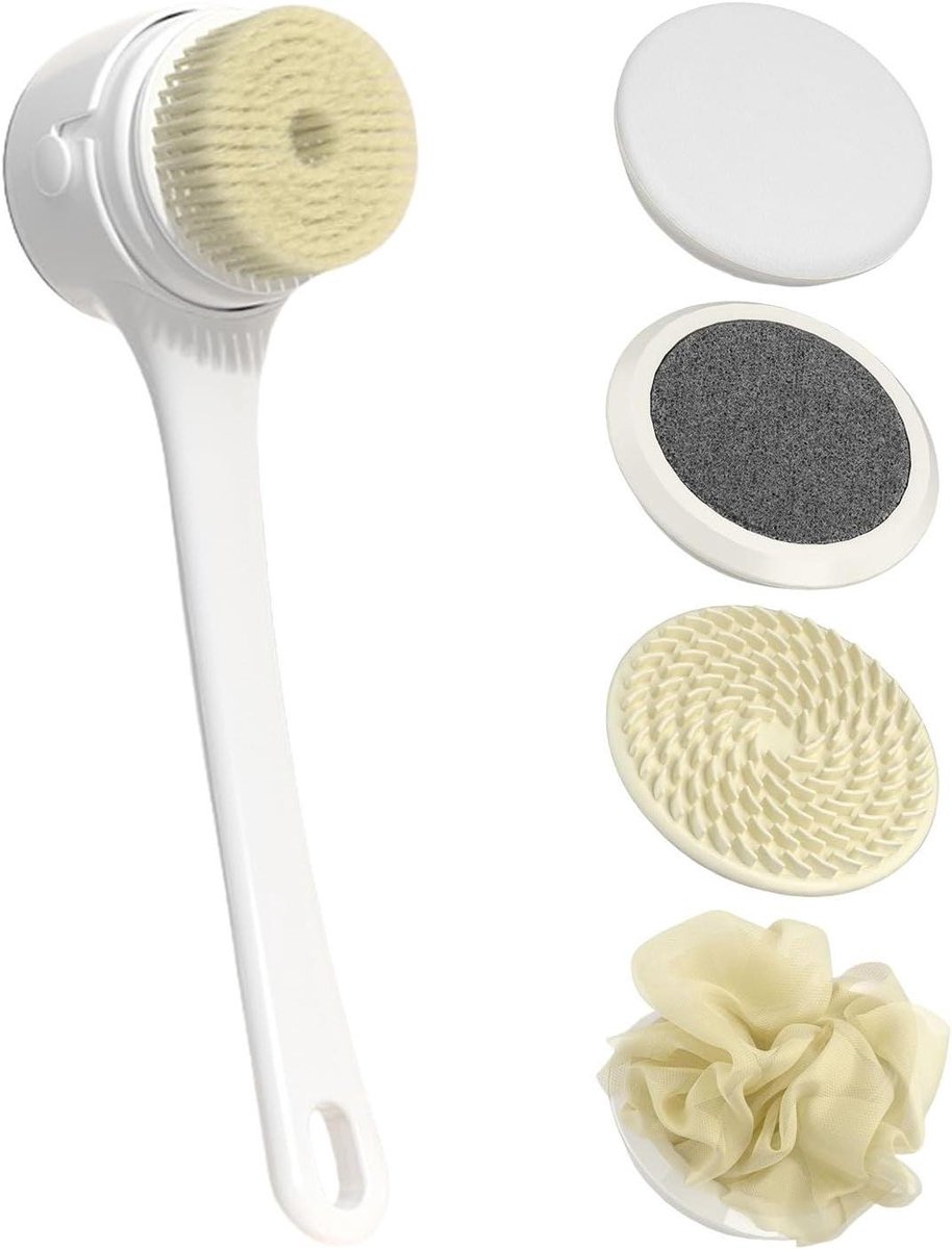 Elektrische Rugborstel - Douche Scrubber - Lichaamsreiniging - Digitaal Display - 40.5 cm - Wit