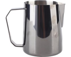 Melkopschuimkan - Koffiebeker - Latte Art Maken - Druipvrije Uitloop - 450 ml - Zwart