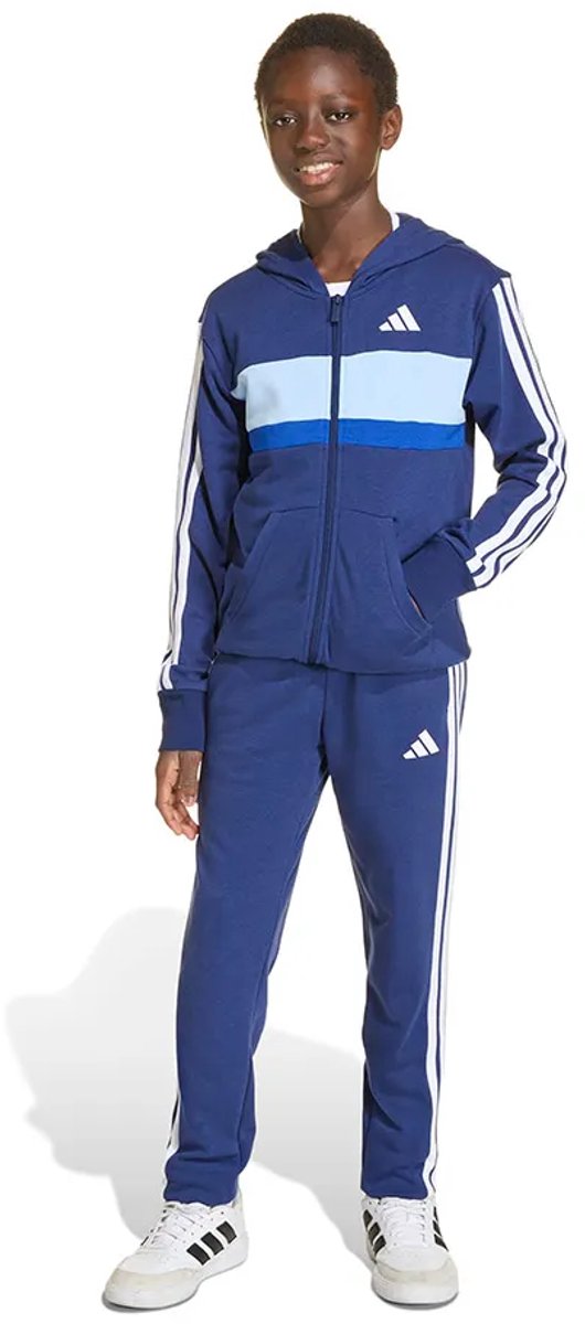 Adidas Seasonal Essentials Tiberio 3 Stripes French Terry Trainingspak 13-14 Years Kinderen Blauw