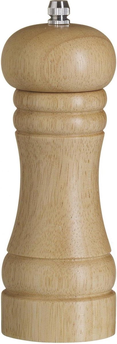 Pepermolen Rocca - Houten molen - Kruiden malen - RVS maalmechanisme - 16.5 cm - Naturel
