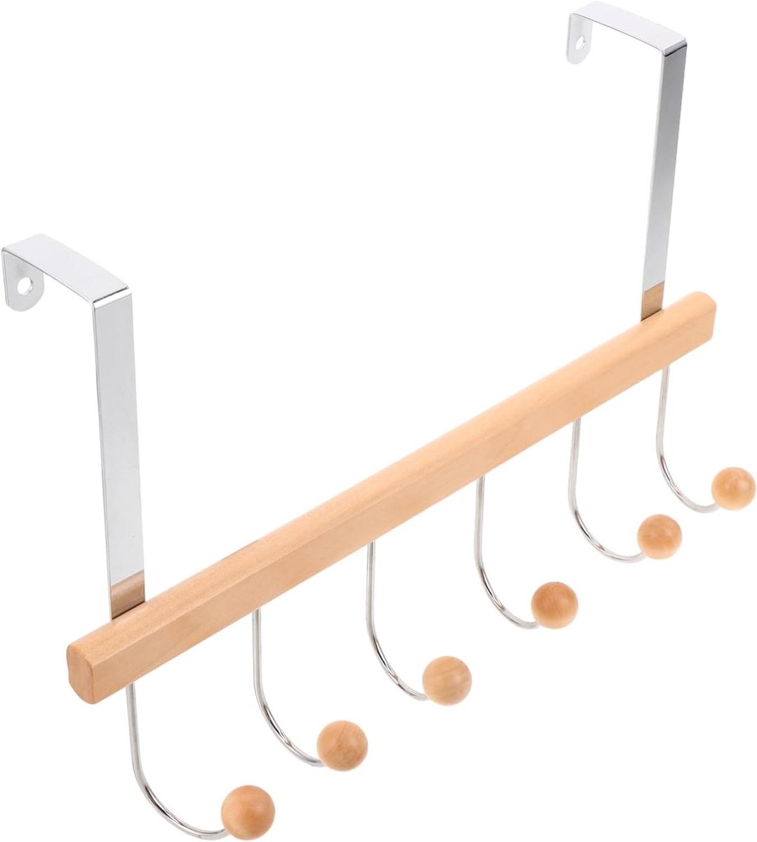 Houten Deurhaken - Handdoekenrek Deur - Ruimte Besparen - Zonder Boren Bevestigen - Univer