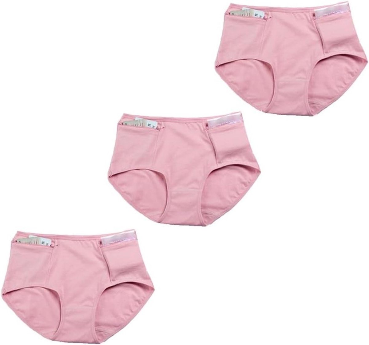 Dames Ondergoed - Slips met Zak - Veilig Opbergen - Verborgen Telefoonzak - 3 Stuks - Zwart