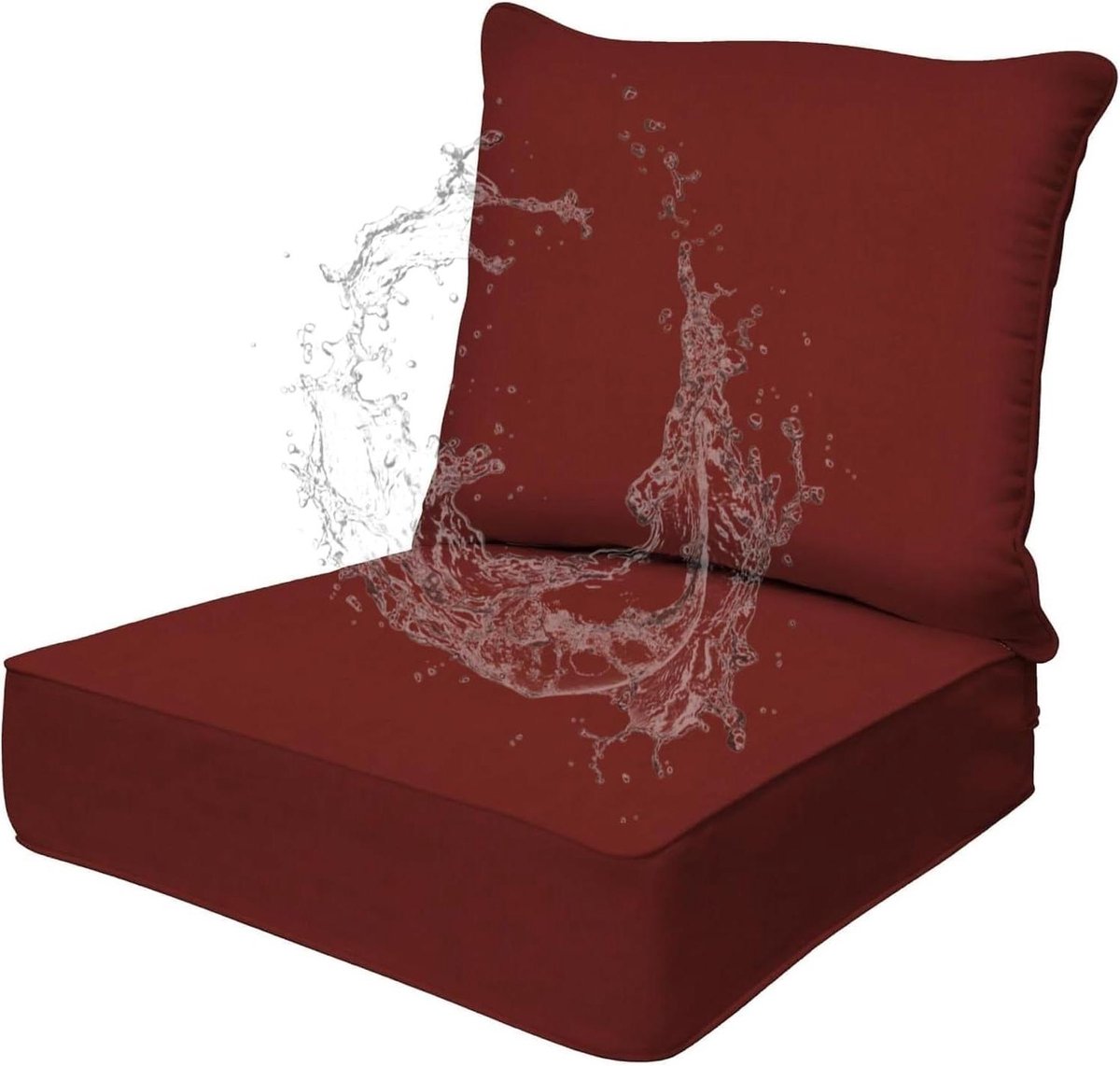 Buitenkussens Set - Tuinkussens Lounge - Buiten Zitten - 15cm Dik Schuim - 63x66cm - Rood