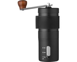 Handmatige Koffiemolen - Espresso Maker - Thuis Koffie Zetten - Instelbare Maalgraad - 12.5 cm Hoog - Zwart