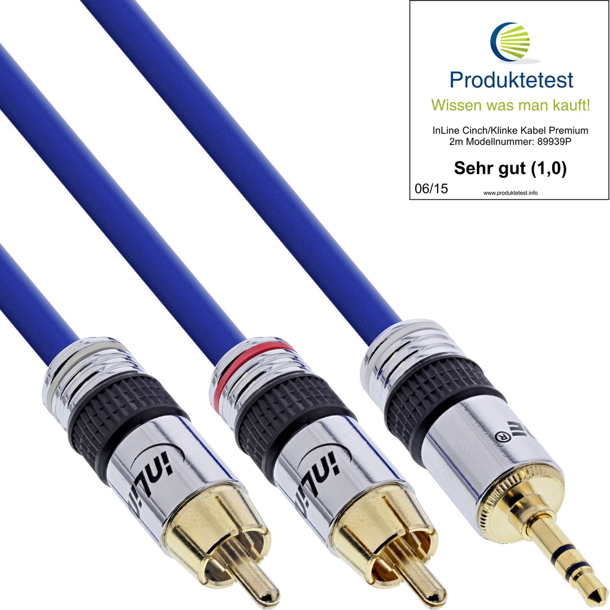 Premium 3,5mm Jack - Tulp stereo audio kabel / blauw - 10 meter