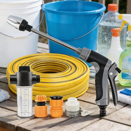 Elektrische Hogedrukreiniger - Hoge druk spuit - Buiten schoonmaken - 3 spuitstanden - 400g nettogewicht - Zwart — afbeelding 3