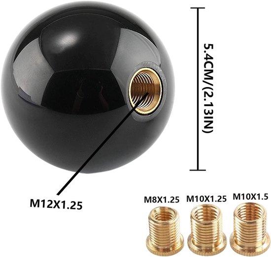 Schakelknop 8 Bal - Versnellingspookknop Biljart - Auto Interieur Tuning - Aluminium Acryl Materiaal - 5.4 cm - Zwart — afbeelding 3
